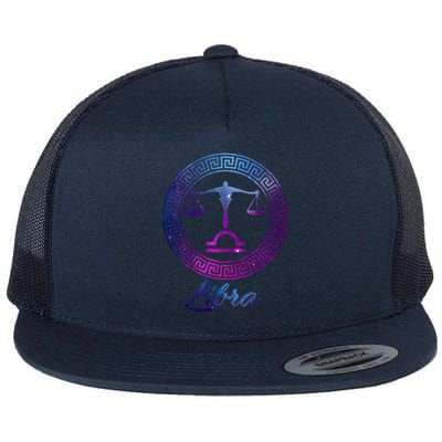 Libra Zodiac Sign Gift Flat Bill Trucker Hat