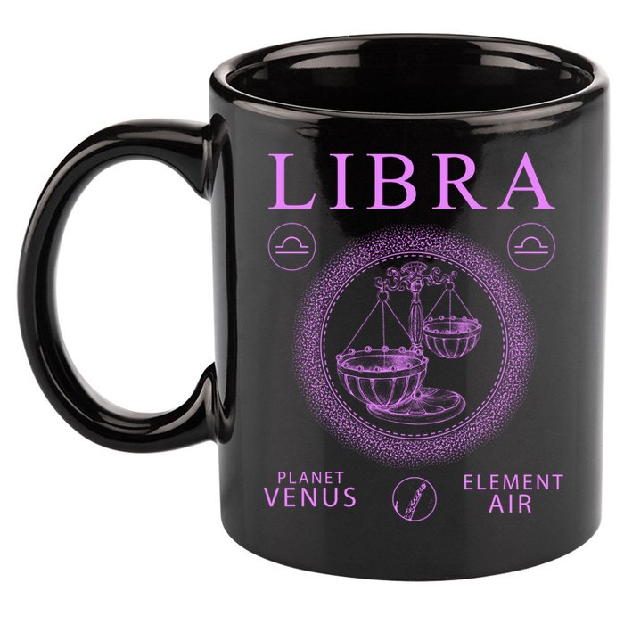 Libra Zodiac Sign Gift 11oz C Handle Ceramic Mug