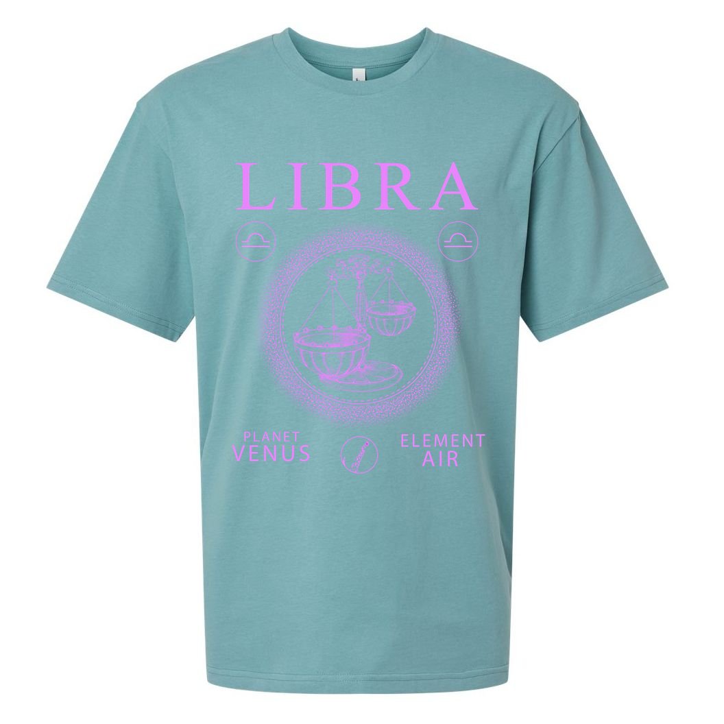 Libra Zodiac Sign Gift Sueded Cloud Jersey T-Shirt