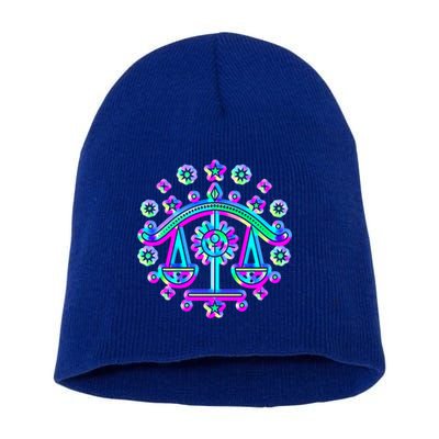Libra Zodiac Sign Gift Short Acrylic Beanie