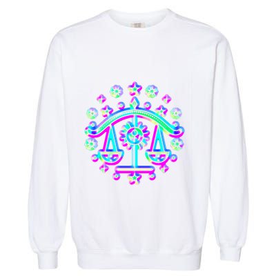 Libra Zodiac Sign Gift Garment-Dyed Sweatshirt