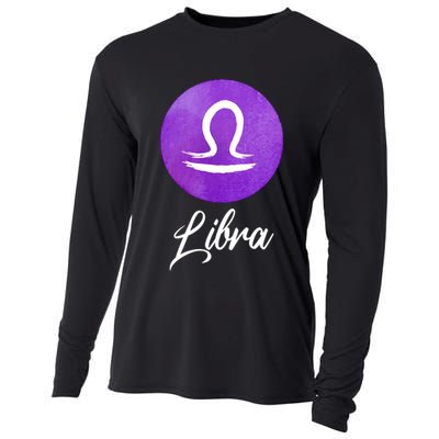 Libra Zodiac Sign Cool Gift Cooling Performance Long Sleeve Crew