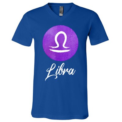 Libra Zodiac Sign Cool Gift V-Neck T-Shirt