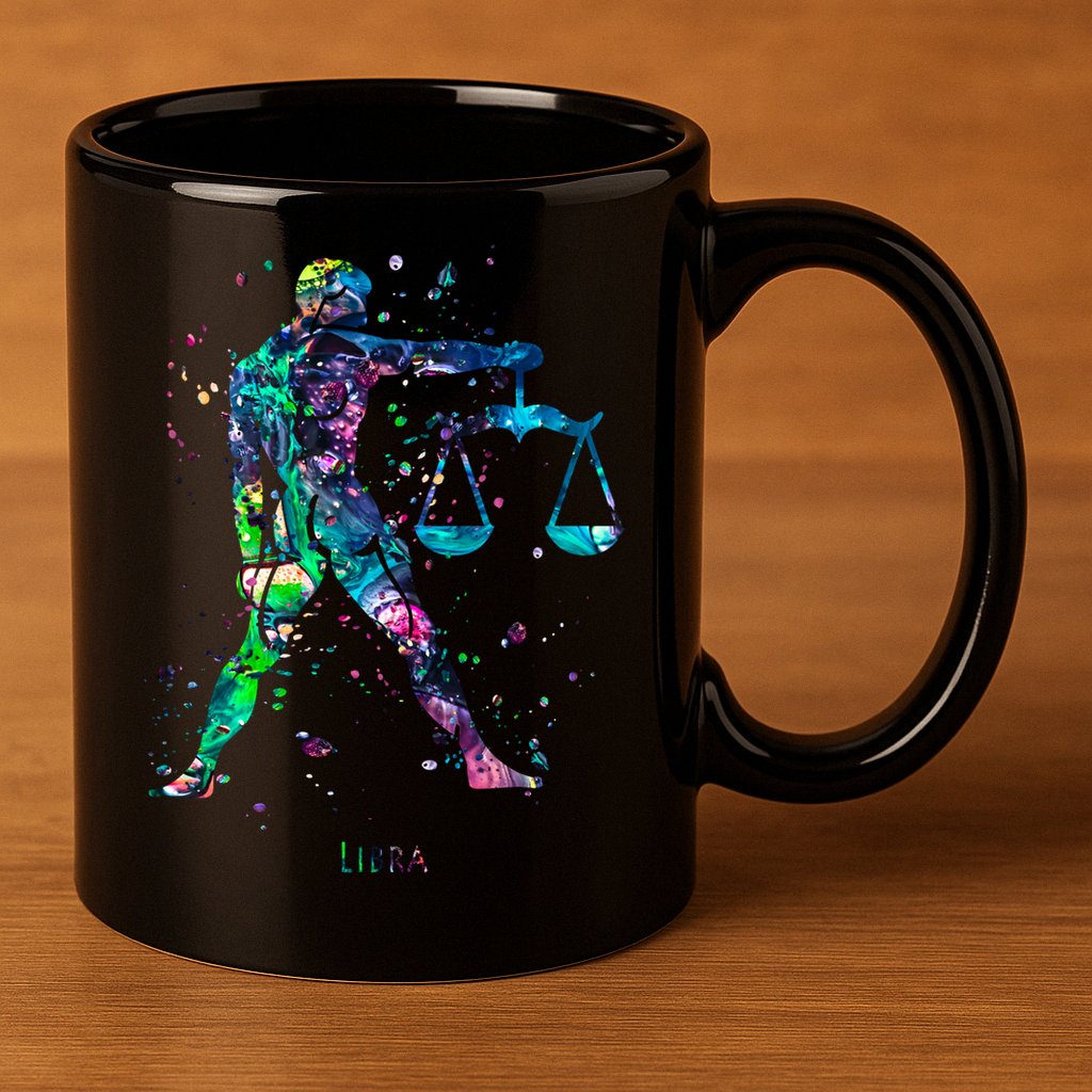 Libra Zodiac Sign Gift 11oz C Handle Ceramic Mug