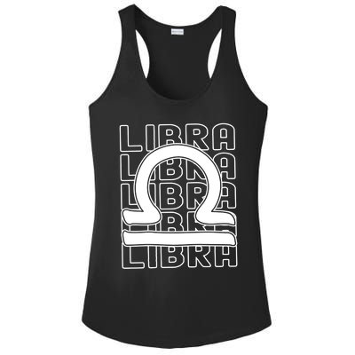 Libra Zodiac Sign Typography Astrology Gift Ladies PosiCharge Competitor Racerback Tank