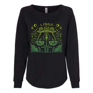 Libra Zodiac Sign And Astrology Art / Handdrawn Green Libra Gift Womens California Wash Sweatshirt