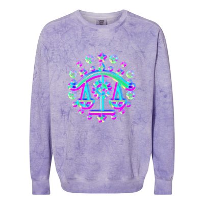 Libra Zodiac Sign Funny Gift Colorblast Crewneck Sweatshirt