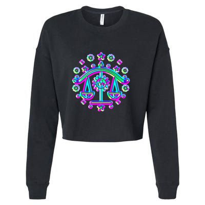 Libra Zodiac Sign Funny Gift Cropped Pullover Crew