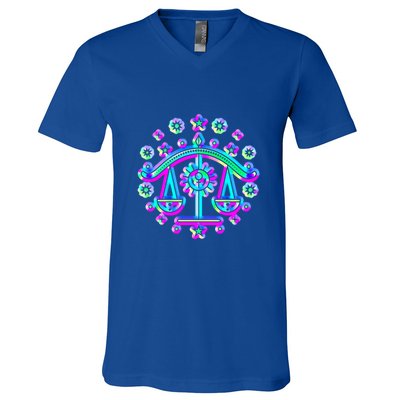 Libra Zodiac Sign Funny Gift V-Neck T-Shirt