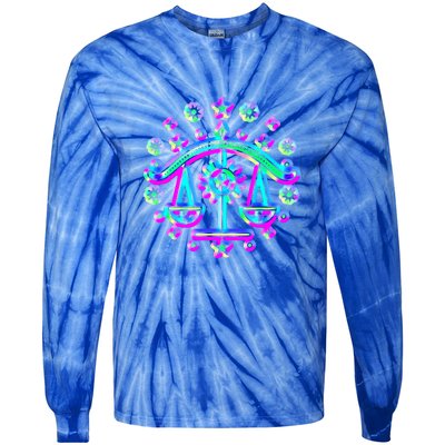 Libra Zodiac Sign Funny Gift Tie-Dye Long Sleeve Shirt