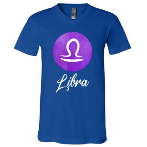 Libra Zodiac Sign Cool Gift V-Neck T-Shirt