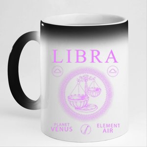 Libra Zodiac Sign Great Gift 11oz Black Color Changing Mug