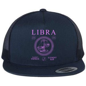 Libra Zodiac Sign Great Gift Flat Bill Trucker Hat