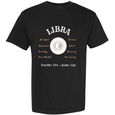 Libra Zodiac Signs September October Gift Garment-Dyed Heavyweight T-Shirt