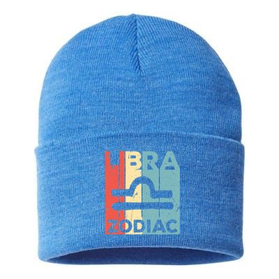 Libra Zodiac Symbol Unisex Gift Sustainable Knit Beanie