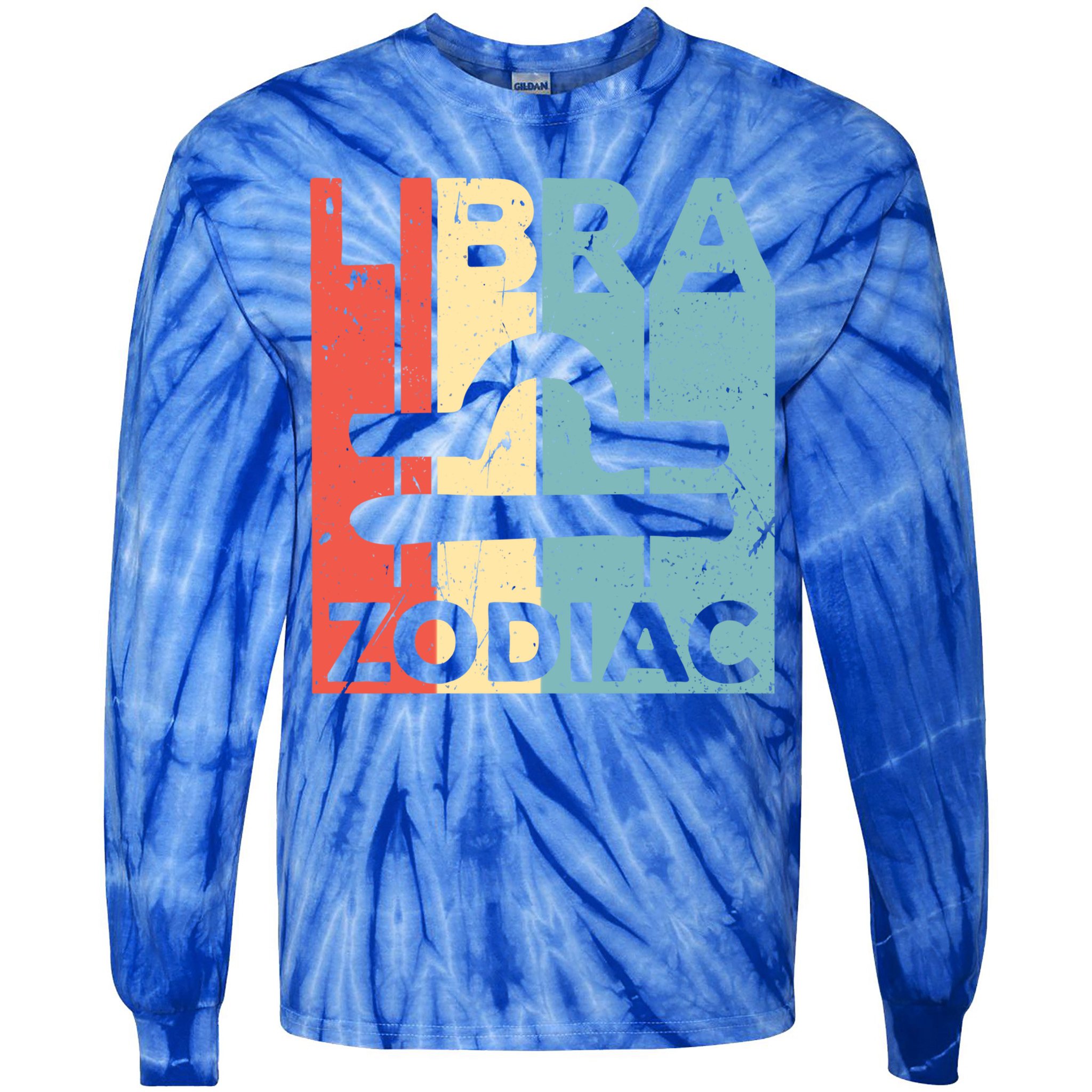 Libra Zodiac Symbol Unisex Gift Tie-Dye Long Sleeve Shirt