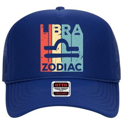 Libra Zodiac Symbol Unisex Gift High Crown Mesh Back Trucker Hat