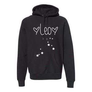 Leo Zodiac Sign Horoscope Astrology July August Birthday Premium Hoodie