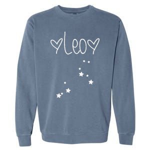 Leo Zodiac Sign Horoscope Astrology July August Birthday Garment-Dyed Sweatshirt