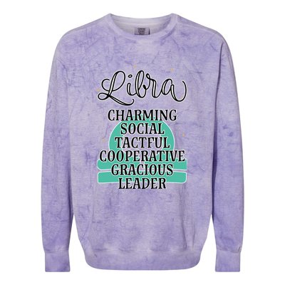 Libra Zodiac Sign January February Birthday Facts Features Gift Colorblast Crewneck Sweatshirt