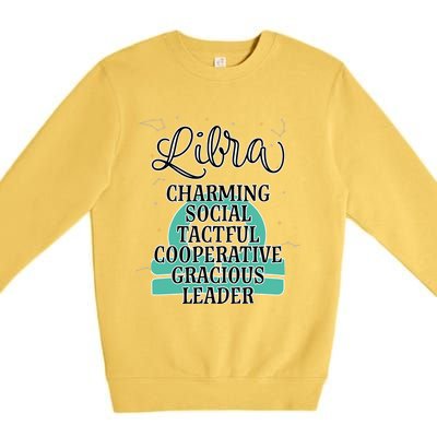 Libra Zodiac Sign January February Birthday Facts Features Gift Premium Crewneck Sweatshirt