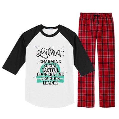 Libra Zodiac Sign January February Birthday Facts Features Gift Raglan Sleeve Pajama Set