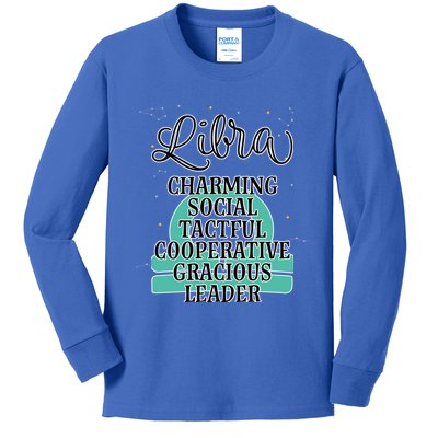 Libra Zodiac Sign January February Birthday Facts Features Gift Kids Long Sleeve Shirt