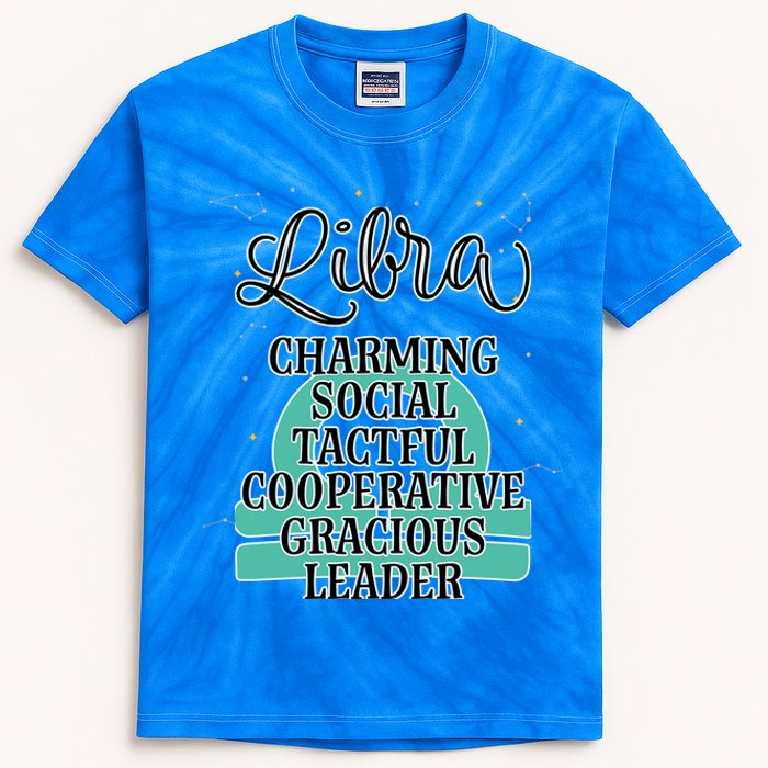 Libra Zodiac Sign January February Birthday Facts Features Gift Kids Tie-Dye T-Shirt