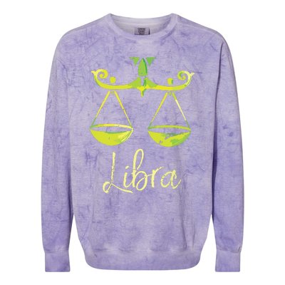 Libra Zodiac Sign Colorblast Crewneck Sweatshirt