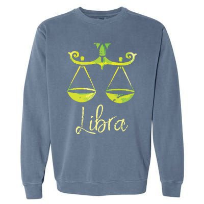 Libra Zodiac Sign Garment-Dyed Sweatshirt