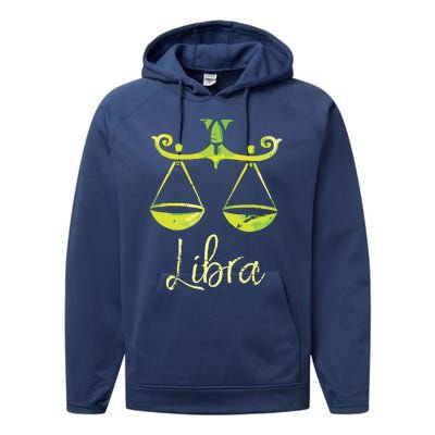 Libra Zodiac Sign Performance Fleece Hoodie