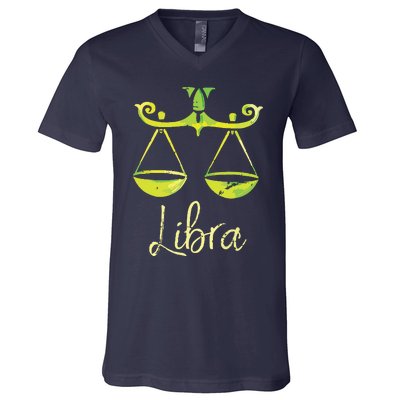 Libra Zodiac Sign V-Neck T-Shirt