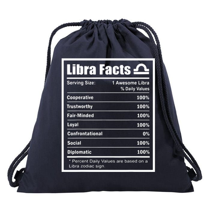 Libra Zodiac Sign Fun Facts Shirts Men Women Birthday Drawstring Bag