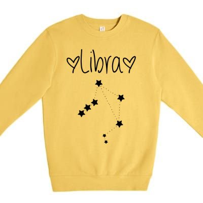 Libra Zodiac Sign Horoscope Stars September October Birthday Premium Crewneck Sweatshirt