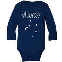 Libra Zodiac Sign Horoscope Stars September October Birthday Baby Long Sleeve Bodysuit