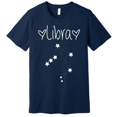 Libra Zodiac Sign Horoscope Stars September October Birthday Premium T-Shirt