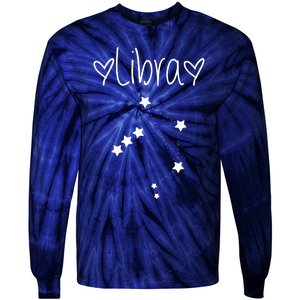 Libra Zodiac Sign Horoscope Stars September October Birthday Tie-Dye Long Sleeve Shirt