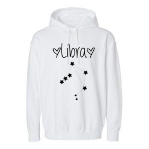 Libra Zodiac Sign Horoscope Stars September October Birthday Garment-Dyed Fleece Hoodie