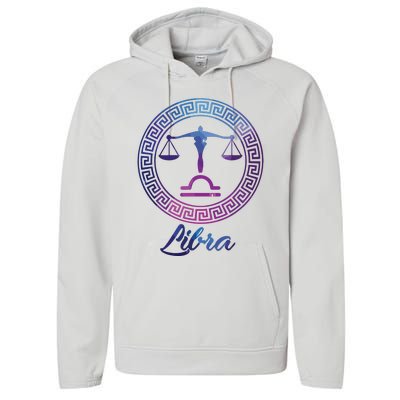 Libra Zodiac Sign Performance Fleece Hoodie