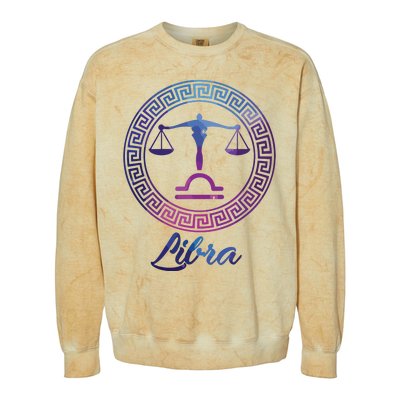 Libra Zodiac Sign Colorblast Crewneck Sweatshirt