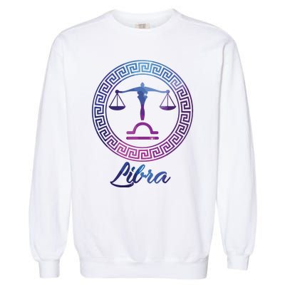 Libra Zodiac Sign Garment-Dyed Sweatshirt