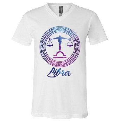 Libra Zodiac Sign V-Neck T-Shirt