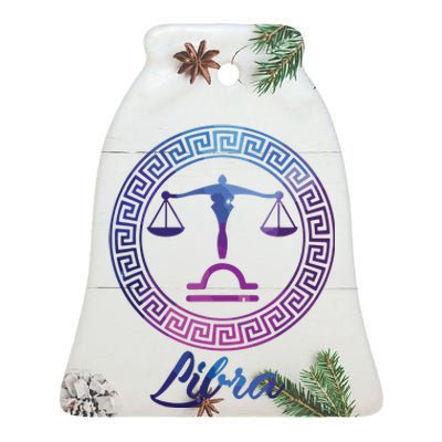 Libra Zodiac Sign Ceramic Bell Ornament