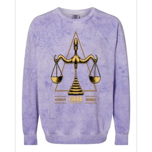 Libra Zodiac Sign Gift Colorblast Crewneck Sweatshirt