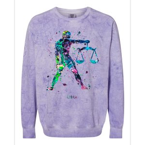 Libra Zodiac Sign Gift Colorblast Crewneck Sweatshirt