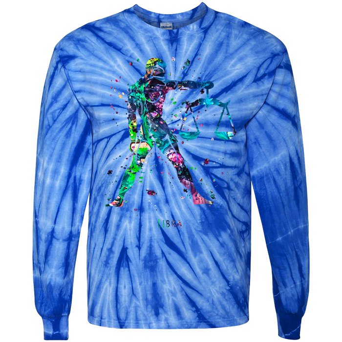 Libra Zodiac Sign Gift Tie-Dye Long Sleeve Shirt