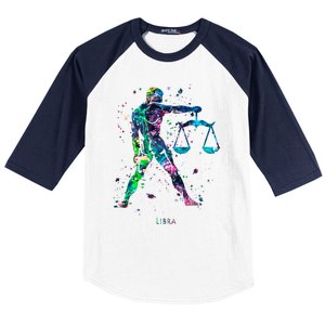 Libra Zodiac Sign Gift Baseball Sleeve Shirt