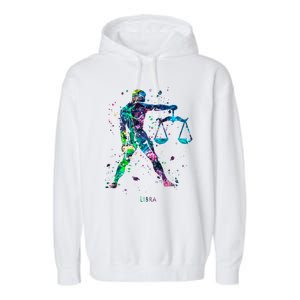 Libra Zodiac Sign Gift Garment-Dyed Fleece Hoodie