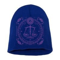 Libra Zodiac Star Sign Horoscope Scales Cute Gift Short Acrylic Beanie