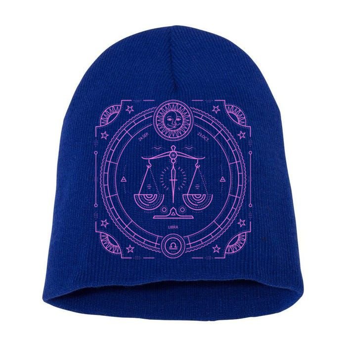 Libra Zodiac Star Sign Horoscope Scales Cute Gift Short Acrylic Beanie